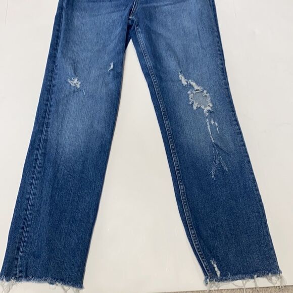 We The Free People Heart & Soul High -Rise Slim Straight Leg Distressed Jeans 28 - Picture 9 of 16